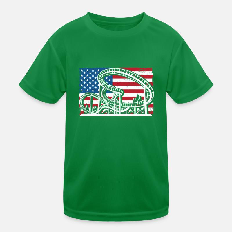 Roller coaster USA Kids Functional T-Shirt