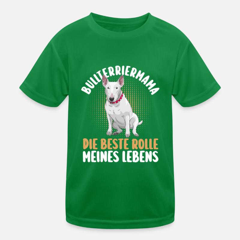 Hund Hundemama Bullterriermama Mutter Bullterrier Kinder Funktions-T-Shirt