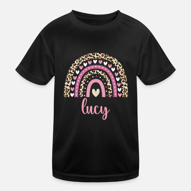 Lucy Regenbogen Name Geburtstag Lucy Kinder Funktions-T-Shirt