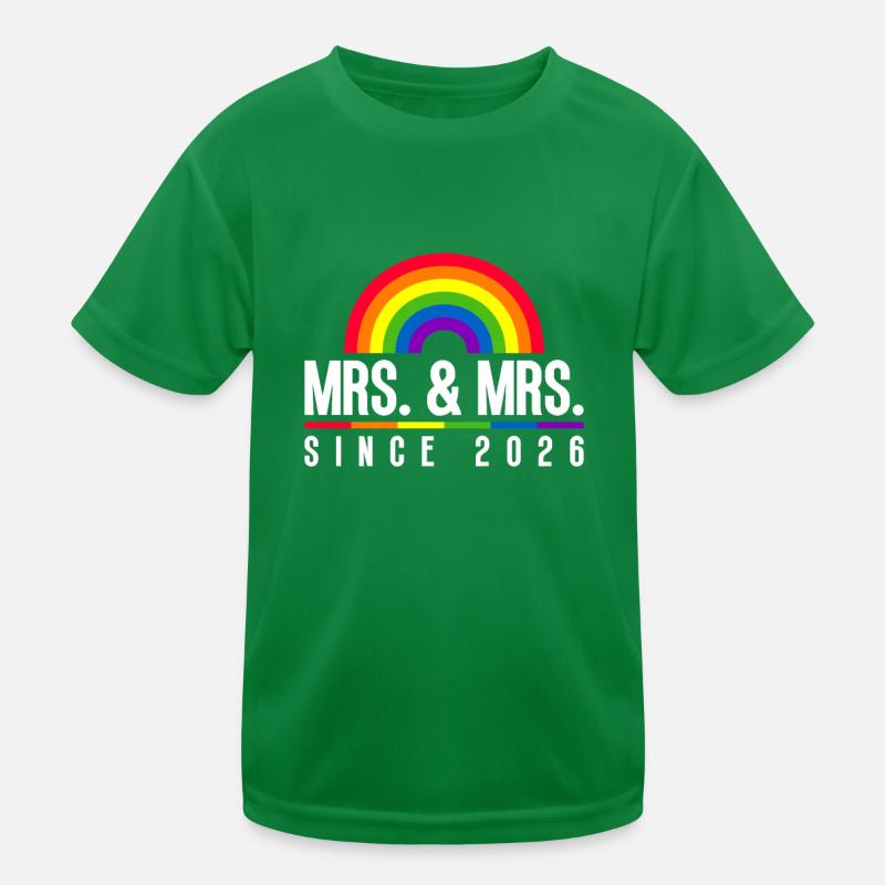 Gay Pride Hochzeit Lesbisch 2026 Homo-Ehe Kinder Funktions-T-Shirt