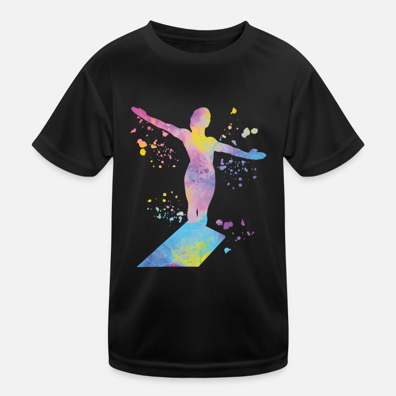 Diving, Synchronized Diving, Artistic Jumping Kids Functional T-Shirt