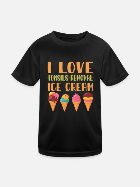 GenesunIce Cream Lover For Tonsillectomy - Kids Functional T-Shirt - black - Front