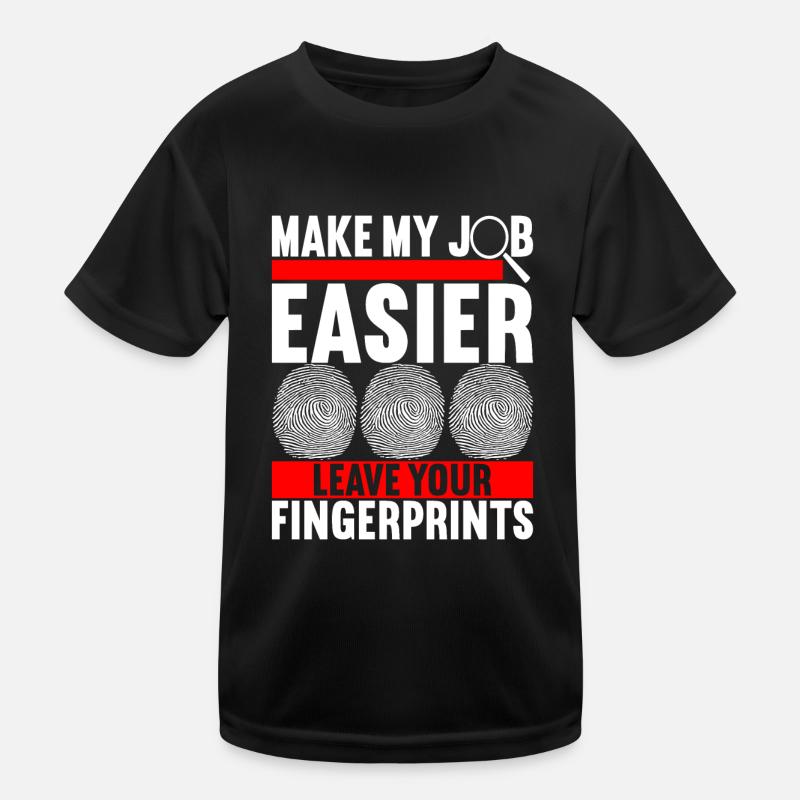 Forensik Forensiker - Kinder Funktions-T-Shirt - Schwarz