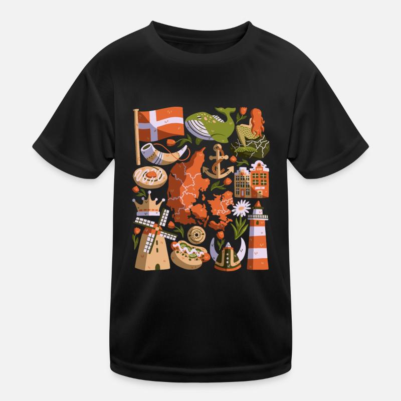 Dänemark Kinder Funktions-T-Shirt