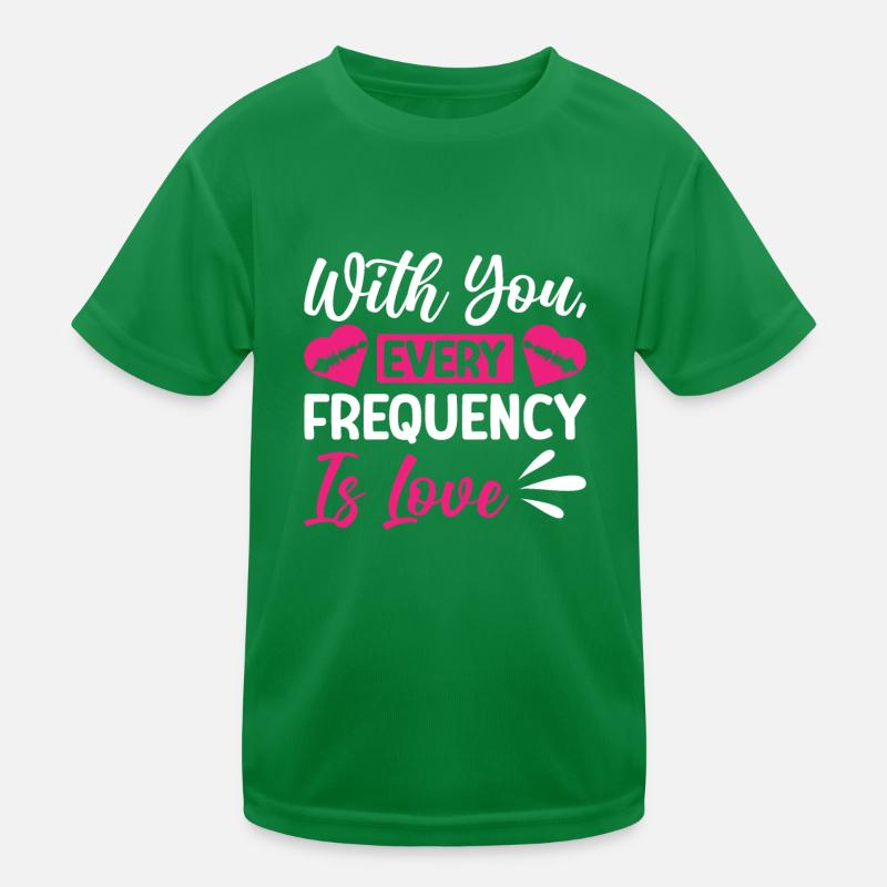 Radio Moderator Valentinstag Frequency Is Love Kinder Funktions-T-Shirt