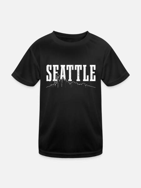 Seattle Washington Souvenir Geschenk - Kinder Funktions-T-Shirt - Schwarz - Vorne