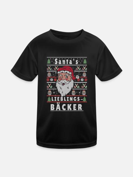 Ugly Christmas SANTAS FAVORITE Baker - Kids Functional T-Shirt - black - Front