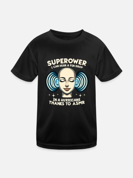 Asmr Whispering Asmr Enthusiast Mindfulness - Kids Functional T-Shirt - black - Front