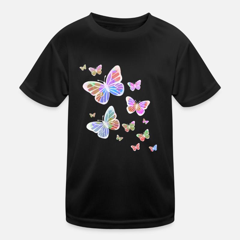 Schmetterling Schmetterling Tier bunt Farbe Kinder Funktions-T-Shirt