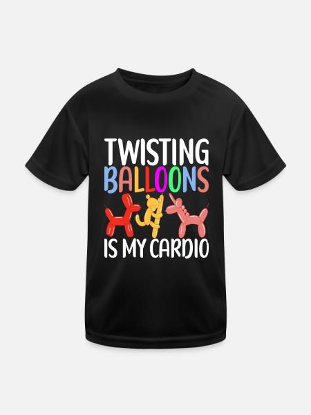 Ballontier Balloon Twisting - Kinder Funktions-T-Shirt - Schwarz - Vorne