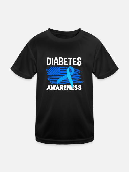 Cadeau pour diabétiques de type 1 pour diabétiques de type 1 - T-shirt sport Enfant - noir - Devant