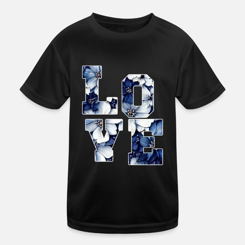 Blumige Liebe Liebessymphonie Romantisch Kinder Funktions-T-Shirt