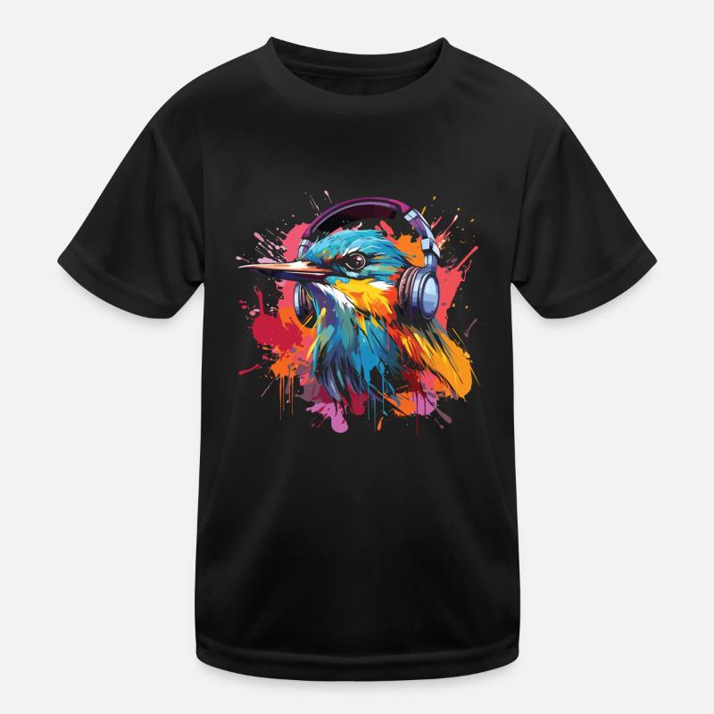 Kolibri Kopfhörer Kinder Funktions-T-Shirt