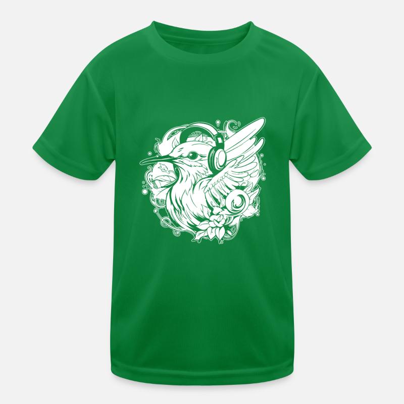Kolibri Kopfhörer Kinder Funktions-T-Shirt