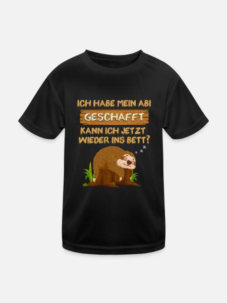Abitur Habe Abi Geschafft Kann Ich Wieder ins Bett - Kinder Funktions-T-Shirt - Schwarz - Vorne