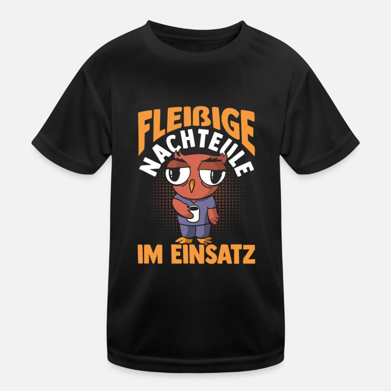 Kaffee Fleißige Nachteule Nachtschicht Kinder Funktions-T-Shirt