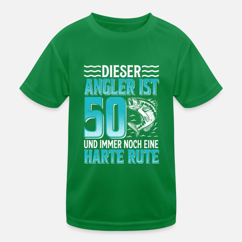 50. Geburtstag Angler Geschenkidee Kinder Funktions-T-Shirt