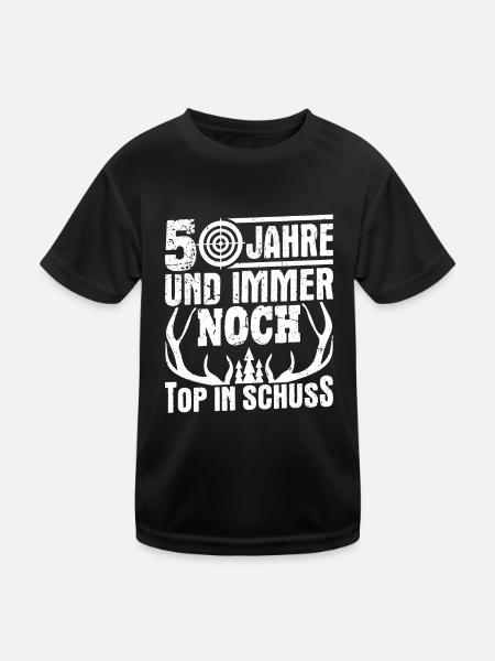50. Geburtstag Jäger Geschenkidee - Kinder Funktions-T-Shirt - Schwarz - Vorne