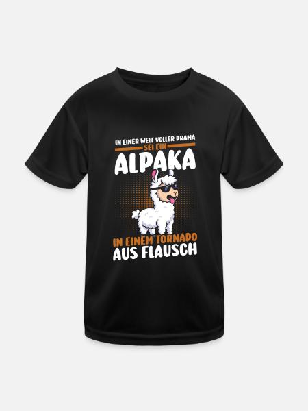 Alpaca - Kids Functional T-Shirt - black - Front
