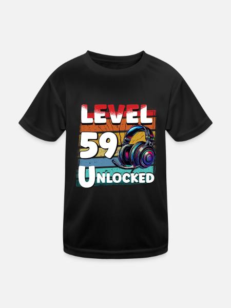 Gaming Birthday Level 69 Unlocked Gamer - Kids Functional T-Shirt - black - Front