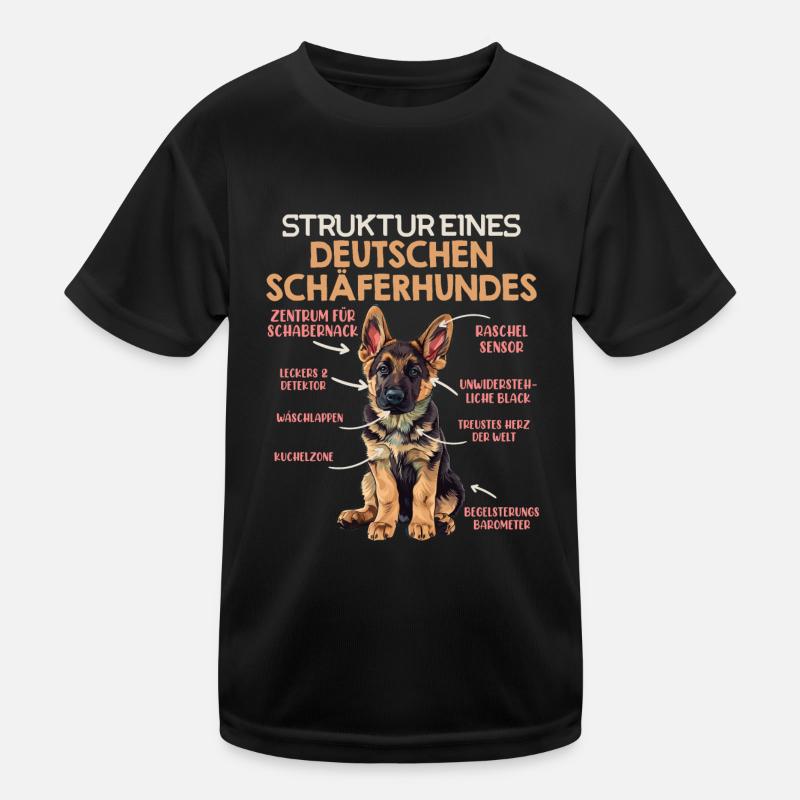 Hundehalter STRUKTUR EINES DEUTSCHEN SCHÄFERHUNDES Kinder Funktions-T-Shirt