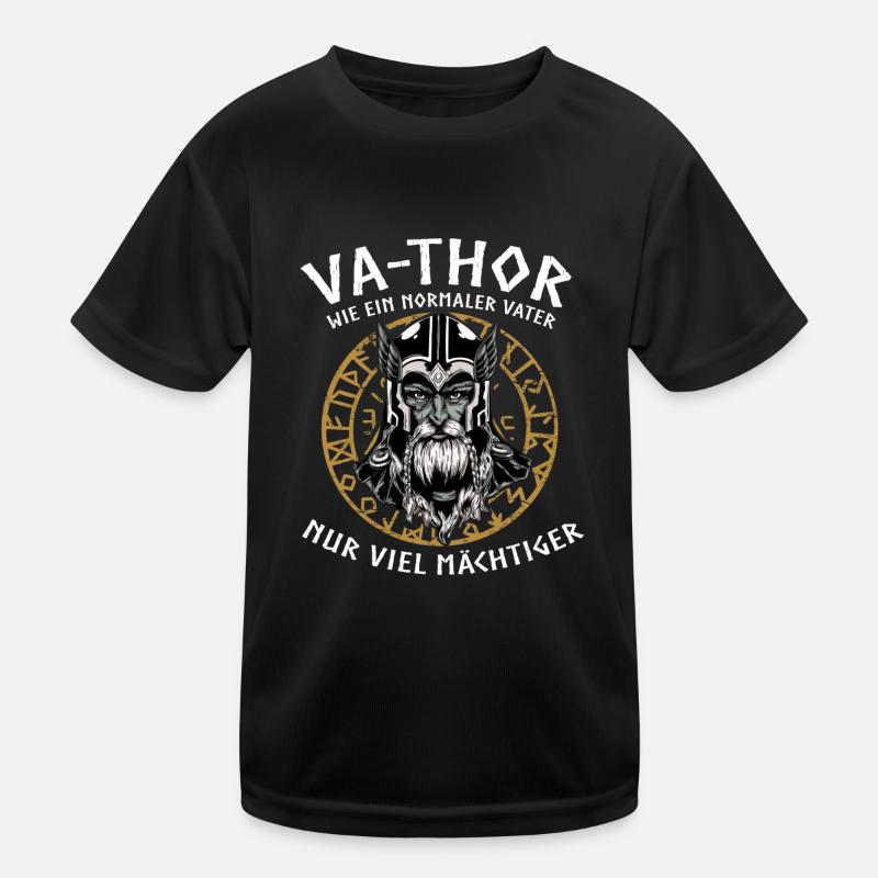 Vathor - Vatertag Vatertagsgeschenk Wikinger Kinder Funktions-T-Shirt