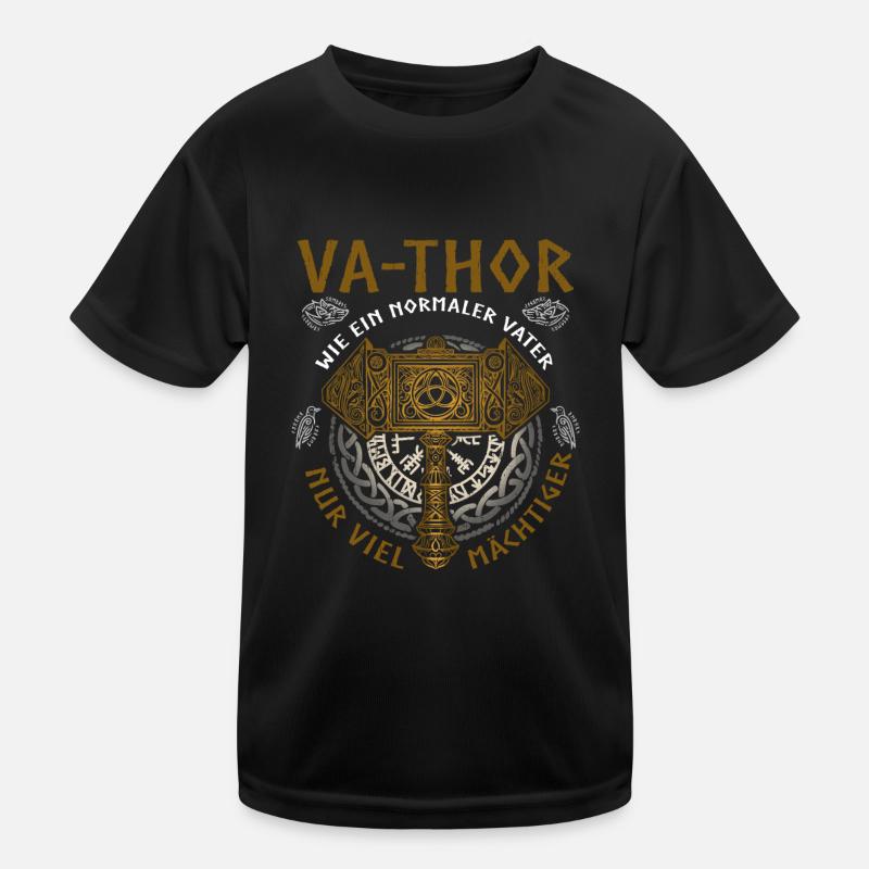Vathor - Vatertag Vatertagsgeschenk Wikinger Kinder Funktions-T-Shirt
