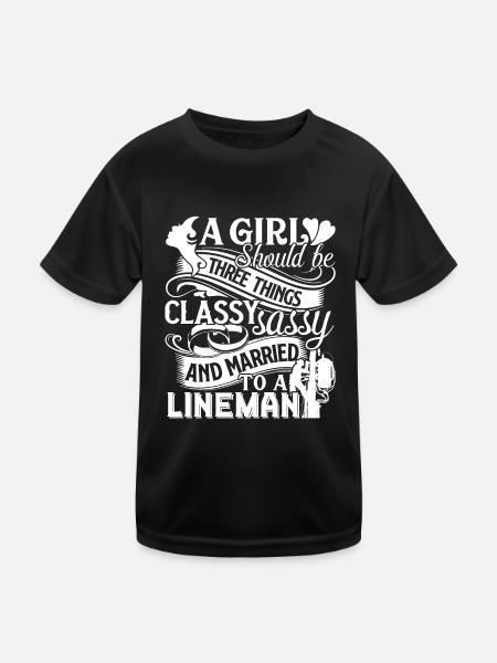 Lineman Married To A Lineman - Kids Functional T-Shirt - black - Front