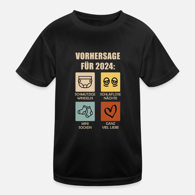 Werdende Eltern 2024 Vorhersage 2024 Kinder Funktions-T-Shirt