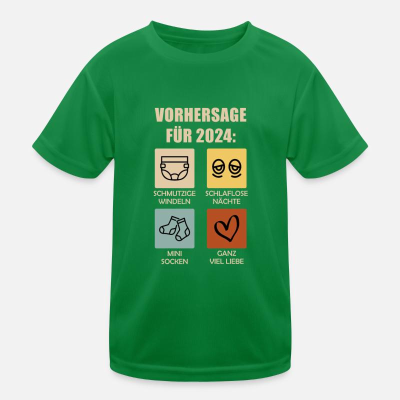 Werdende Eltern 2024 Vorhersage 2024 Kinder Funktions-T-Shirt