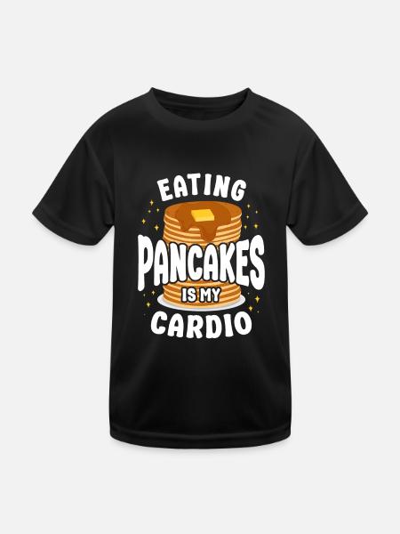 Amateur de crêpes Les enfants mangent des crêpes - T-shirt sport Enfant - noir - Devant