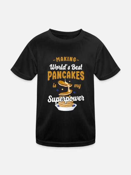 Pancake Lover Kids Making World's - Kids Functional T-Shirt - black - Front