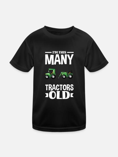 2ème anniversaire tracteur 2 ans chemise d’anniversaire - T-shirt sport Enfant - noir - Devant