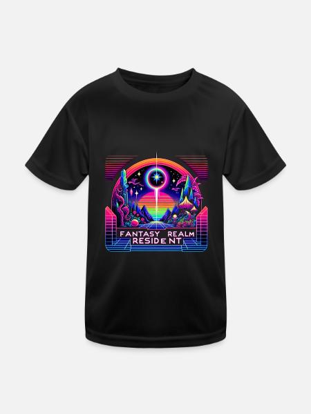 Fantasy Realm Resident 3 - Kinder Funktions-T-Shirt - Schwarz - Vorne