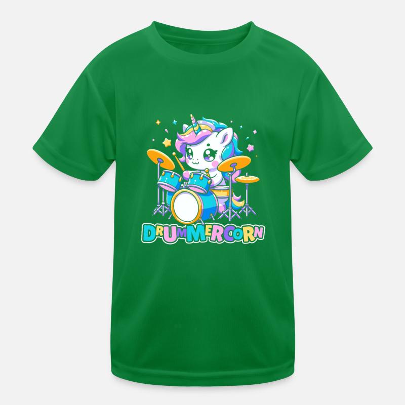 Batterie Batteur Batteur Licorne T-shirt sport Enfant