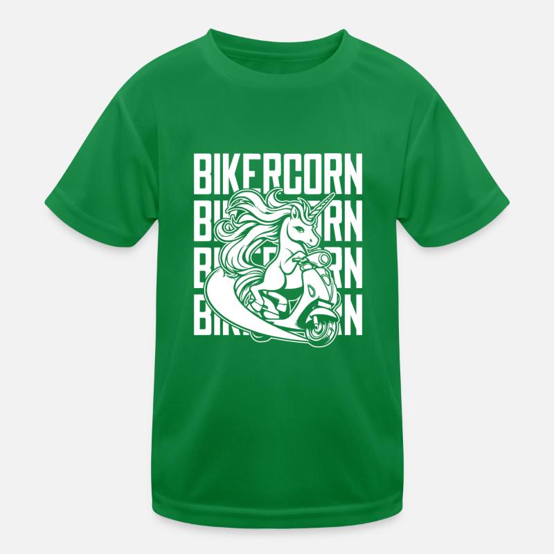 Motorroller Einhorn Scootercorn Kinder Funktions-T-Shirt