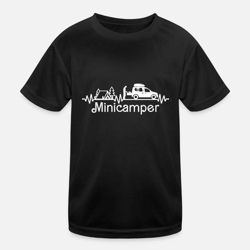 Herzschlag Minicamper Camping-Camper Microcamper - Kinder Funktions-T-Shirt - Schwarz