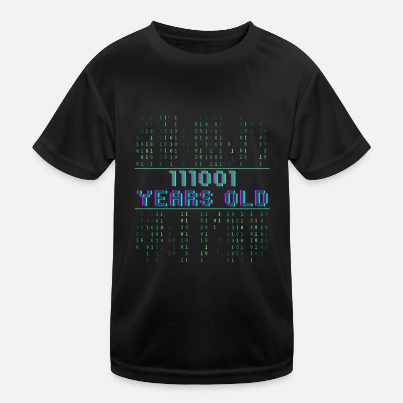 57. Geburtstag 57 Jahre alt Binärcode Informatik Kinder Funktions-T-Shirt