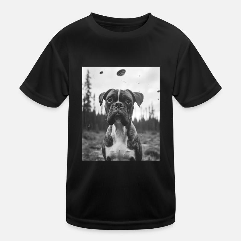 Hund - Alien Selfie Boxer UFO Kinder Funktions-T-Shirt