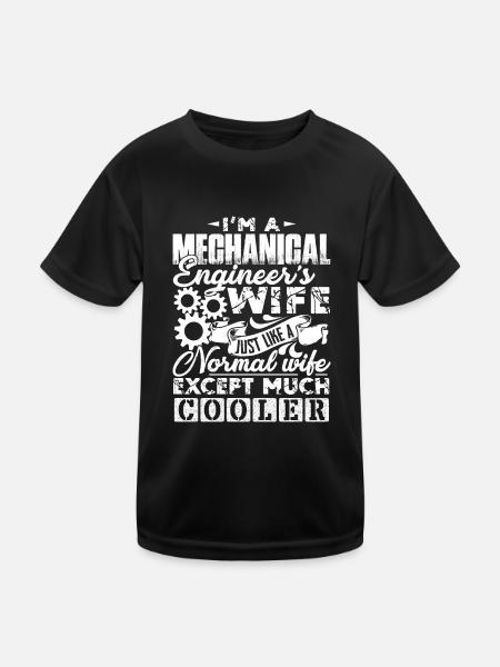 Mechanical Engineer's Wife Is Cooler - Kids Functional T-Shirt - black - Front