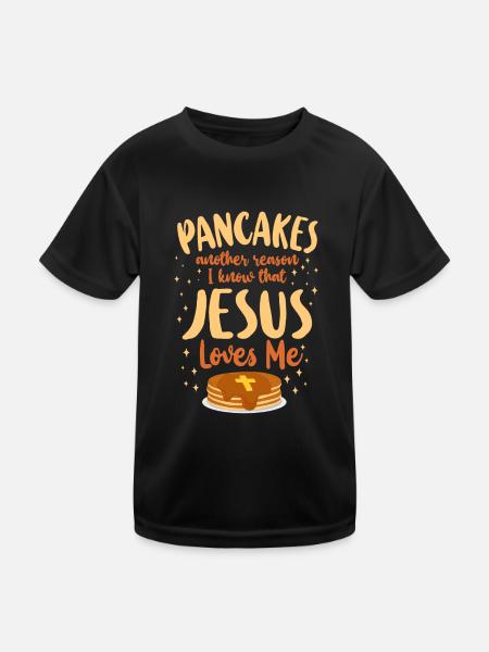 Crêpes Amoureux Enfants Jésus Foi - T-shirt sport Enfant - noir - Devant