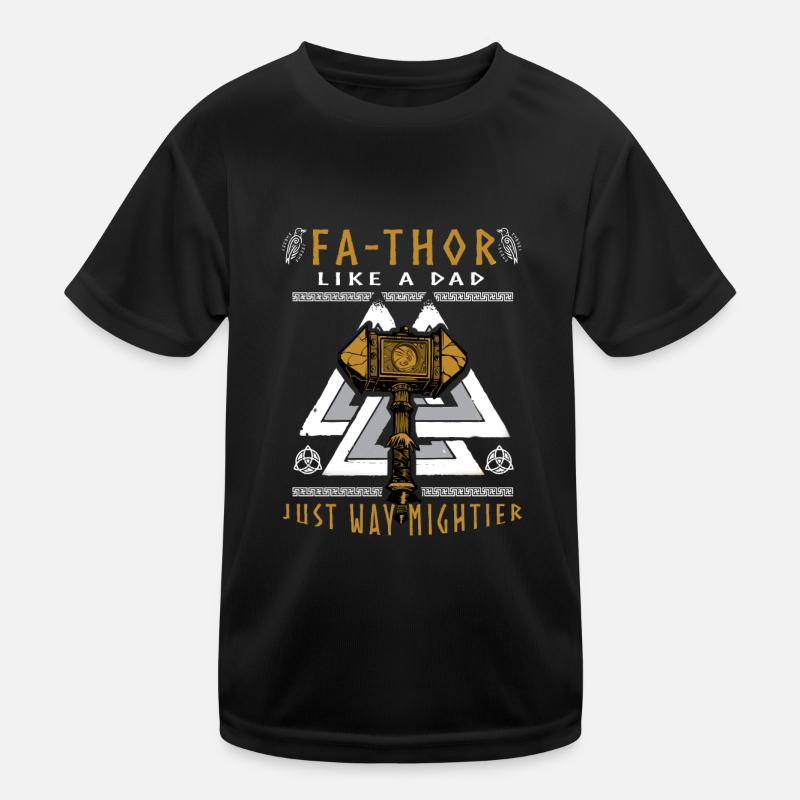 Vathor - Vatertag Vatertagsgeschenk Wikinger Kinder Funktions-T-Shirt