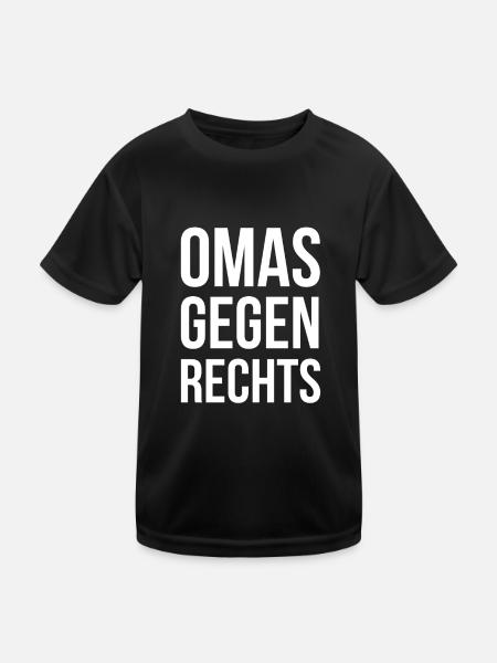 OMAS GEGEN RECHTS - Kinder Funktions-T-Shirt - Schwarz