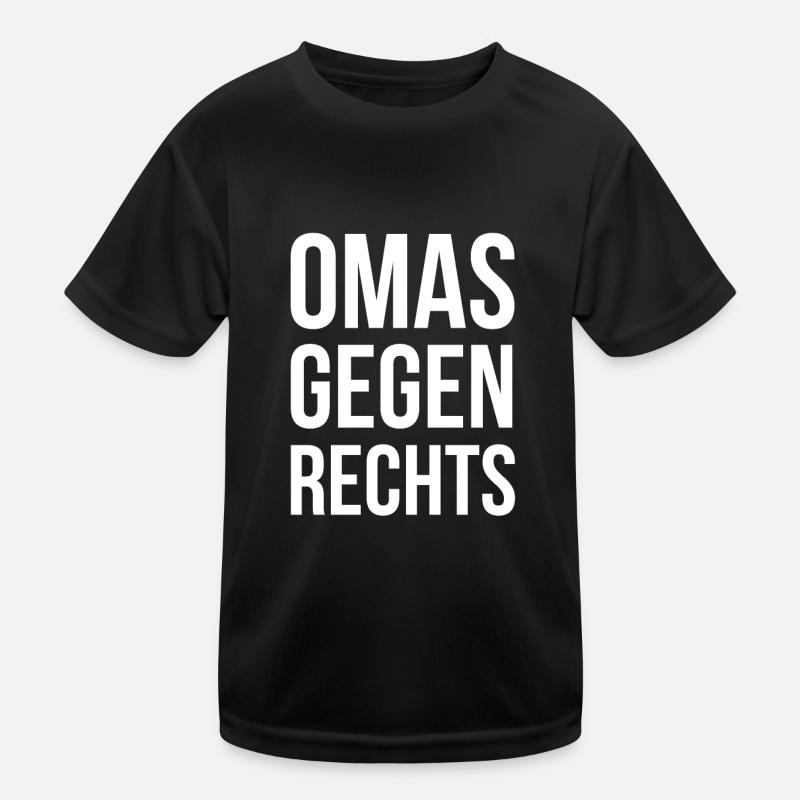 OMAS GEGEN RECHTS - Kinder Funktions-T-Shirt - Schwarz