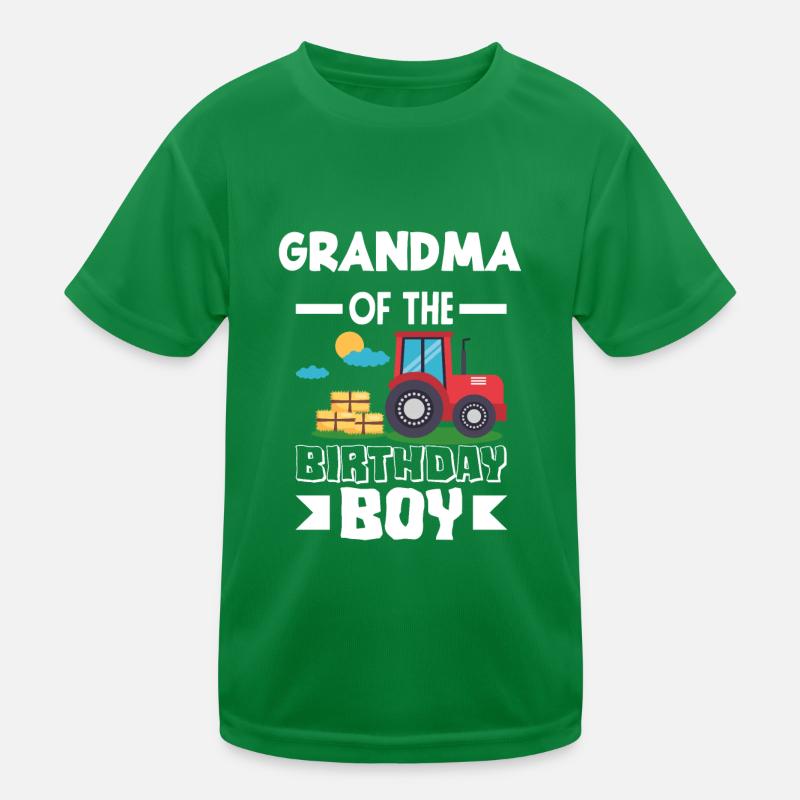 Oma Vom Geburtstagskind Traktor Kinder Funktions-T-Shirt