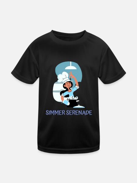 Chef Cook Kitchen Culinary Retro Bake Restaurant - Kids Functional T-Shirt - black - Front