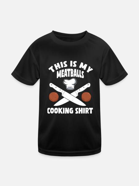 schwedischeSchwedische Fleischbällchen Kochshirt - Kinder Funktions-T-Shirt - Schwarz - Vorne