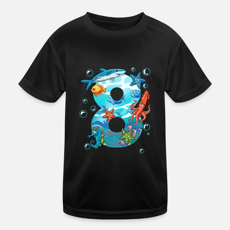 8. Geburtstag Meerestiere Kinder Funktions-T-Shirt