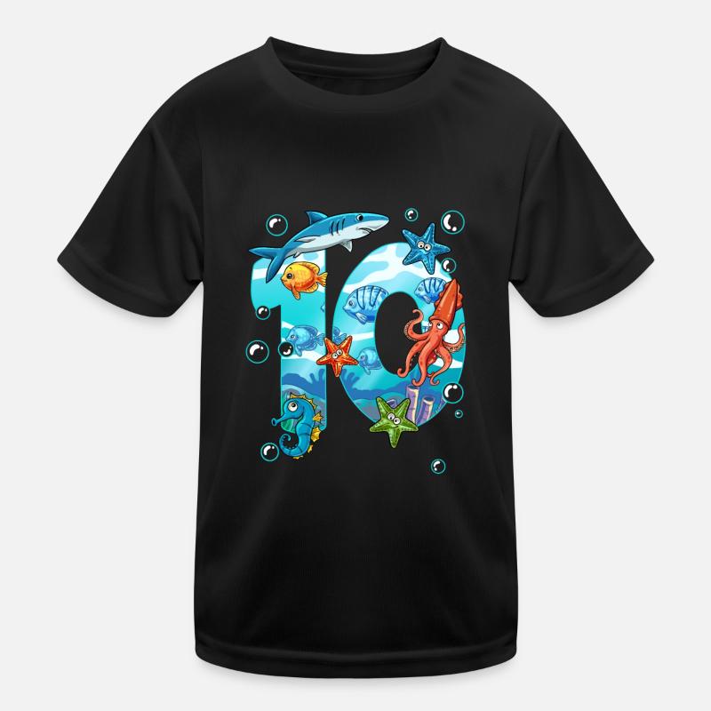 10e anniversaire créatures marines T-shirt sport Enfant