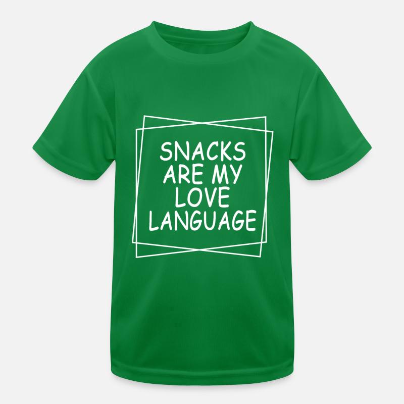 Snacks sind meine Liebessprache Lustiger Valentinstag Kinder Funktions-T-Shirt